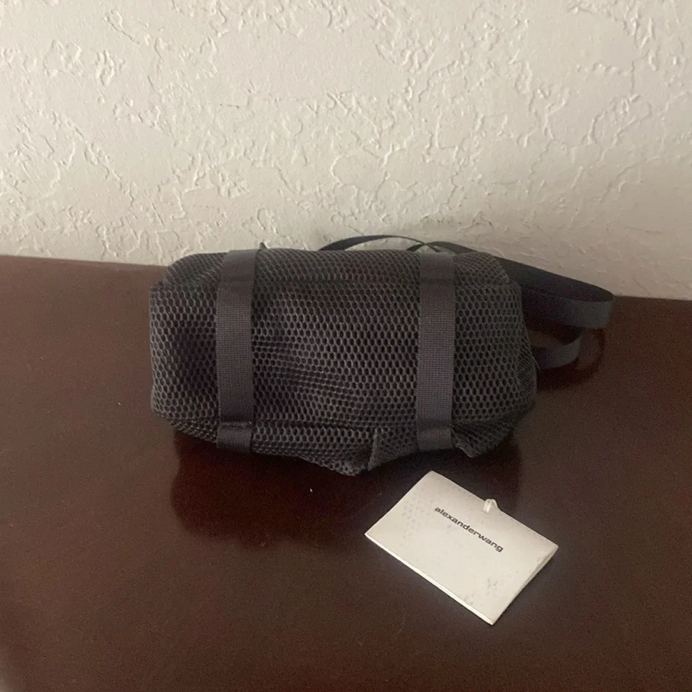 Alexander Wang Black Mesh Bag Mini Duffle Tags $350 10”x6”x4”. Handle drop 12”